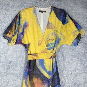 Adolfo Dominguez Colorful Flowy Midi Dress